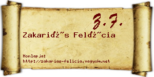 Zakariás Felícia névjegykártya