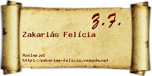 Zakariás Felícia névjegykártya